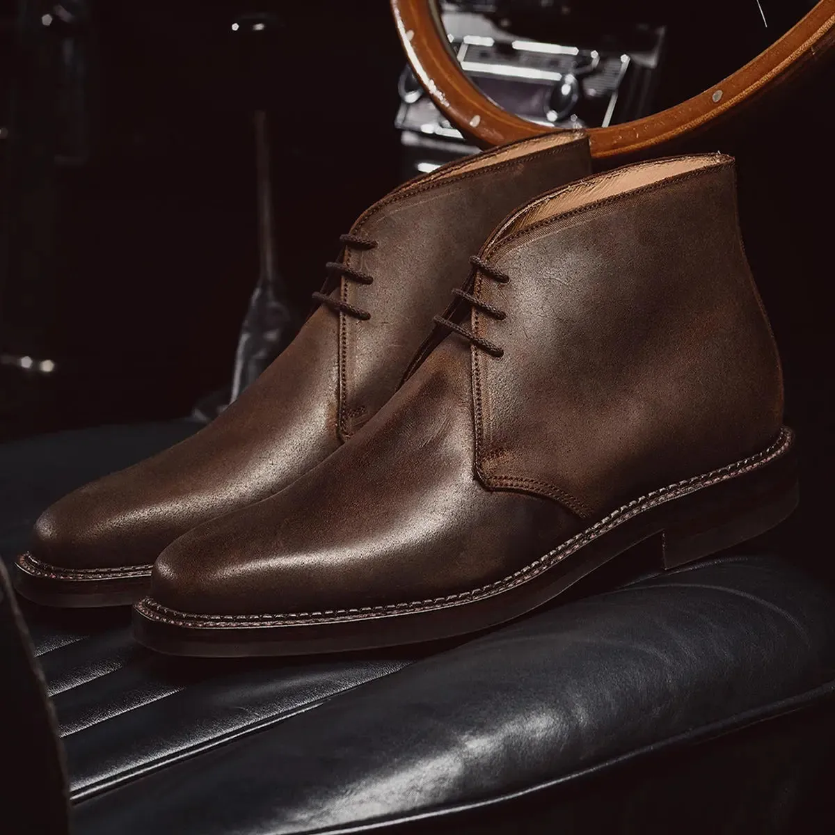 Molton Dark Brown Rough-Out Suede Boots