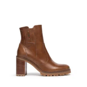 NEROGIARDINI WOMEN LEATHER ANKLE BOOTS IN BROWN