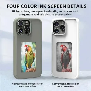 New 16 Smart AI E-Ink Screen NFC Phone Case For 16 Pro Max ShockProof Couple Family Photo DIY Pattern Screen projection Cover