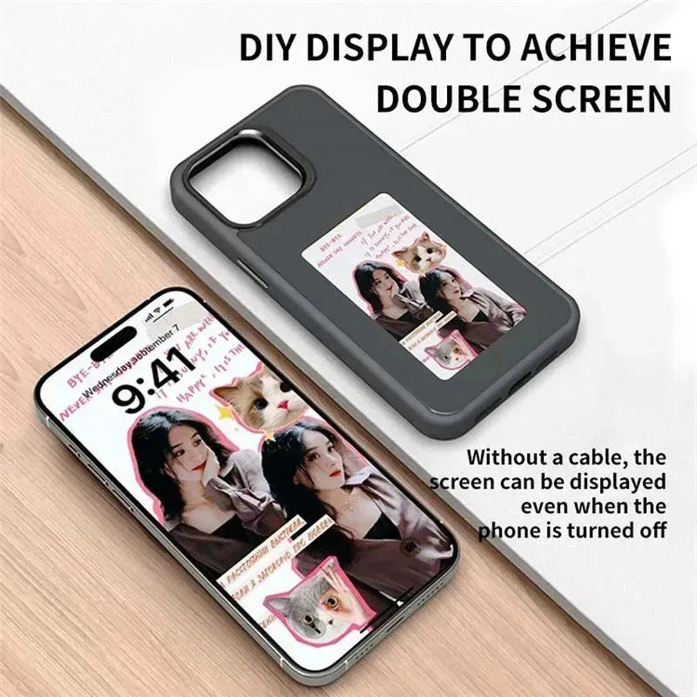 New 16 Smart AI E-Ink Screen NFC Phone Case For 16 Pro Max ShockProof Couple Family Photo DIY Pattern Screen projection Cover