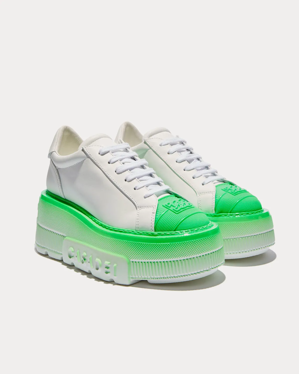 Nexus Fluo White / Green Low Top Sneakers