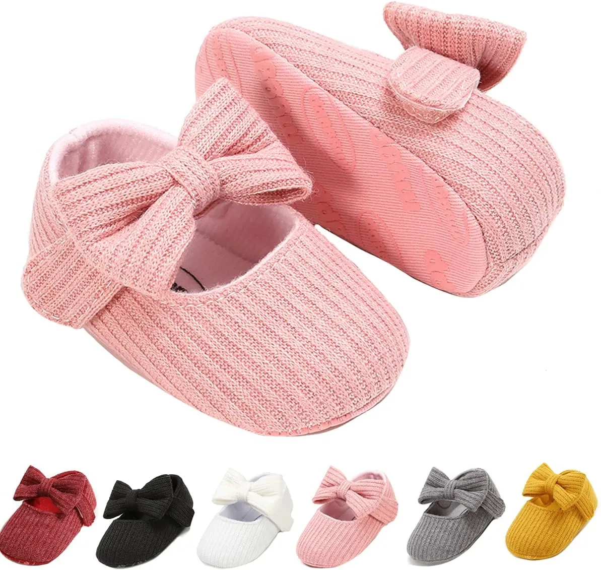 Ohwawadi Infant Baby Boys Girls Slippers Cozy Fleece Booties Soft Bottom Warm Cartoon Socks Newborn Crib Shoes