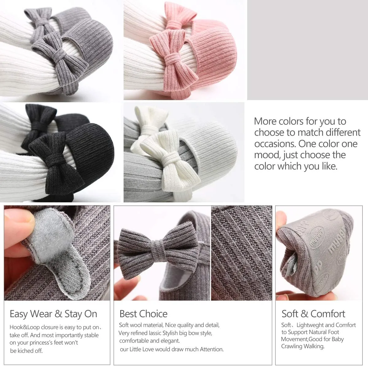 Ohwawadi Infant Baby Boys Girls Slippers Cozy Fleece Booties Soft Bottom Warm Cartoon Socks Newborn Crib Shoes