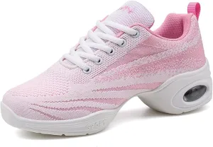 ONAIC Jazz Dance Shoes for Women Lace-Up Modern Dance Shoes Non-Slip Comfort Platform Walking Dance Shoes
