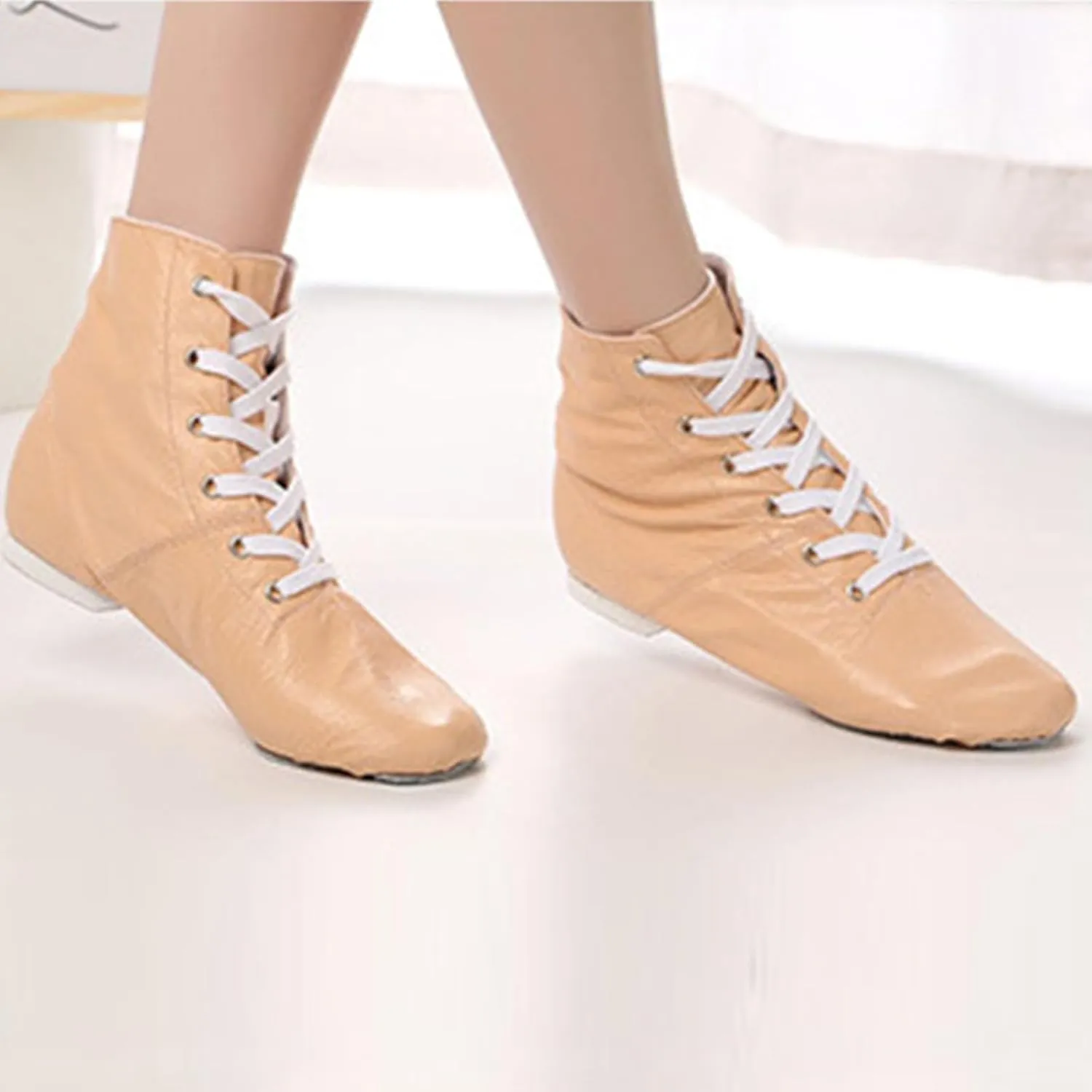 ONAIC Womens Ballroom Dance Shoes Jazz Boot Shoes Closed Toe Lace-Up Modern Salsa Shoes Platform Shoes