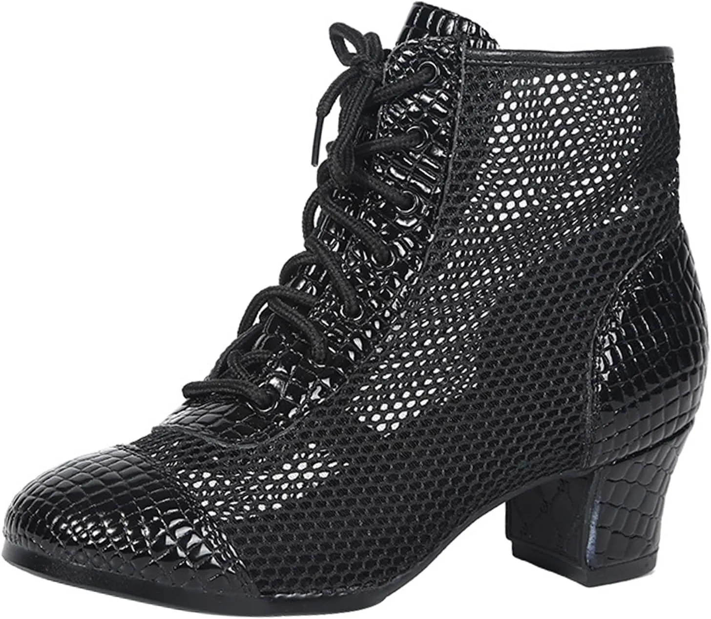 ONAIC Women's Standard Ballroom Latin Dance Shoes 5CM Heel Lace-Up Salsa Tango Modern Training Shoes