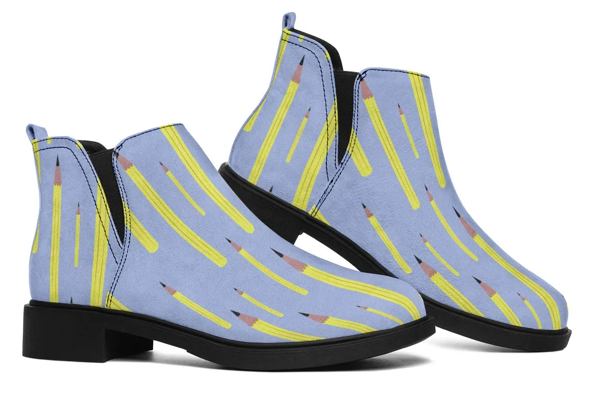 Pencil Pattern Neat Vibe Boots