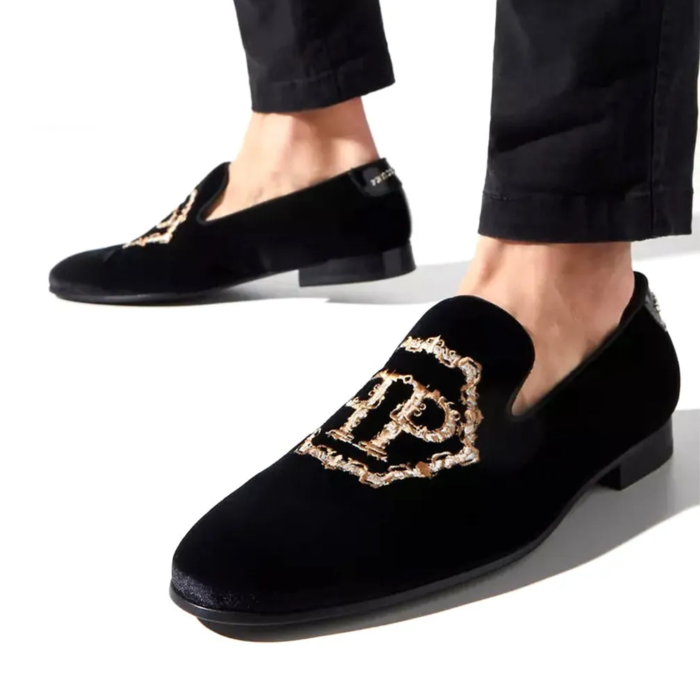 Philipp Plein Velvet Logo Loafers