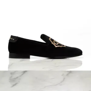 Philipp Plein Velvet Logo Loafers