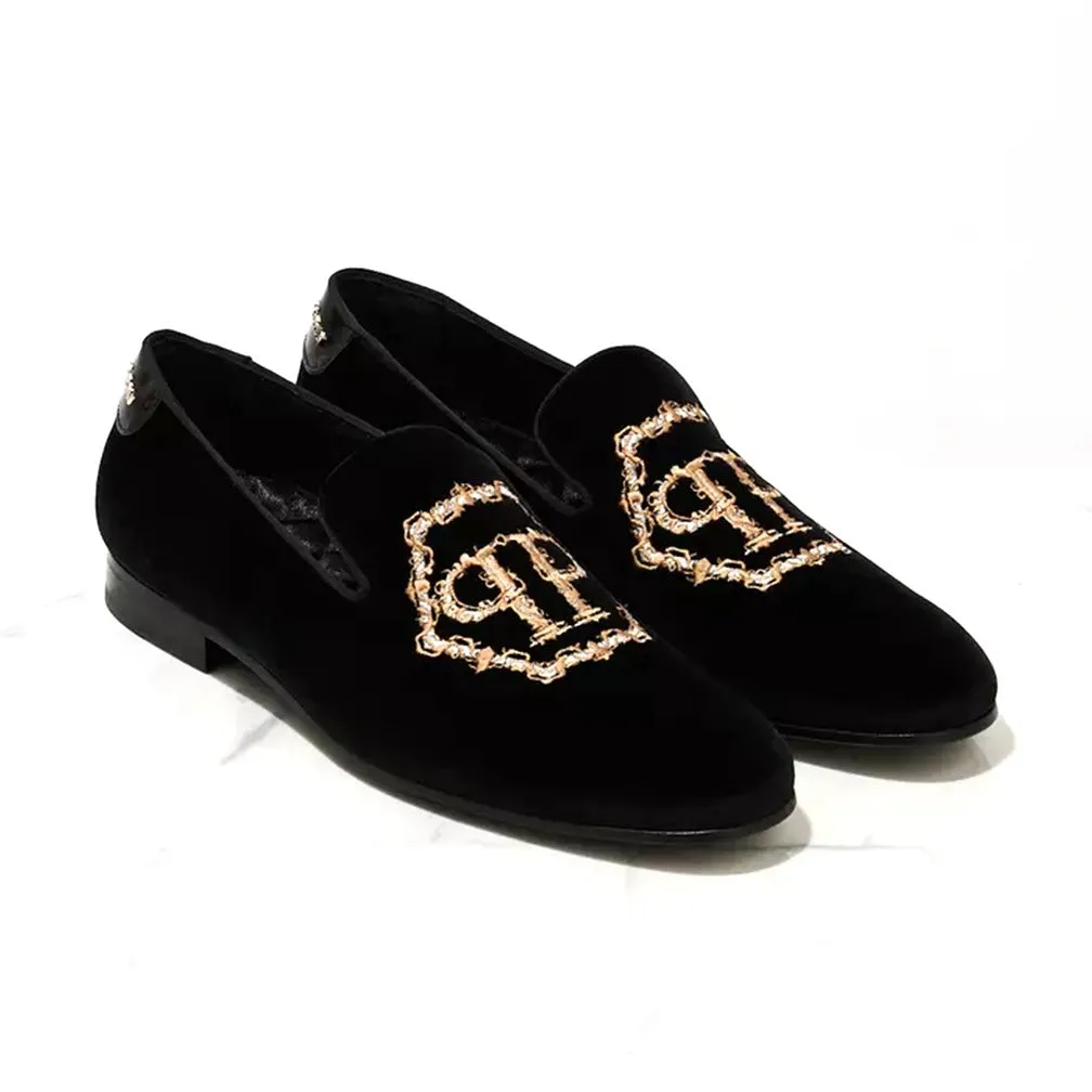 Philipp Plein Velvet Logo Loafers