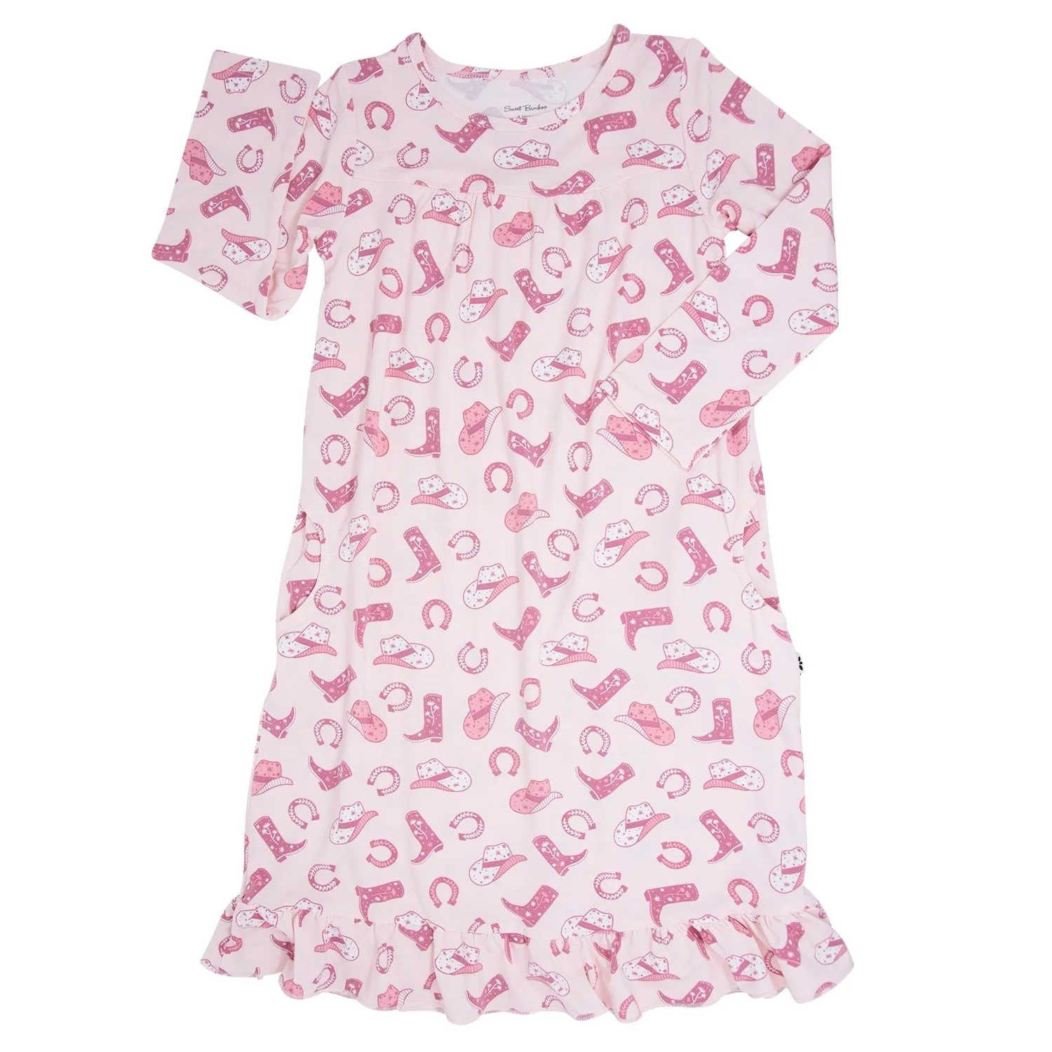 Pink Western Boots Pocket Dress