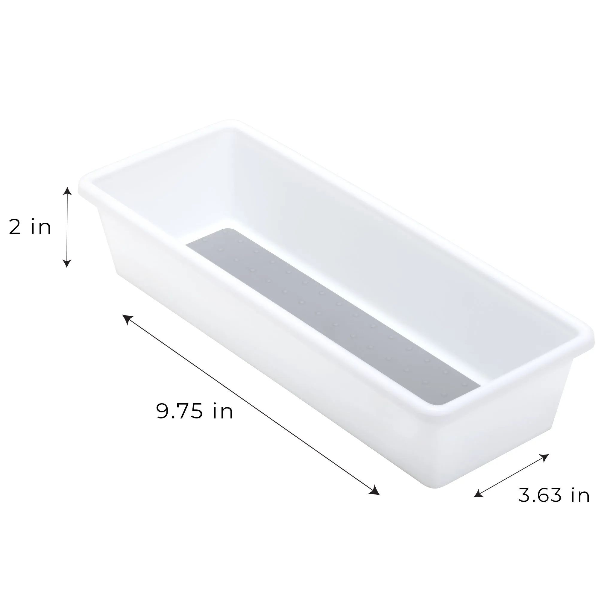 Plastic Drawer Organizer - BPA Free - 9.75 x 3.75 Inch - White