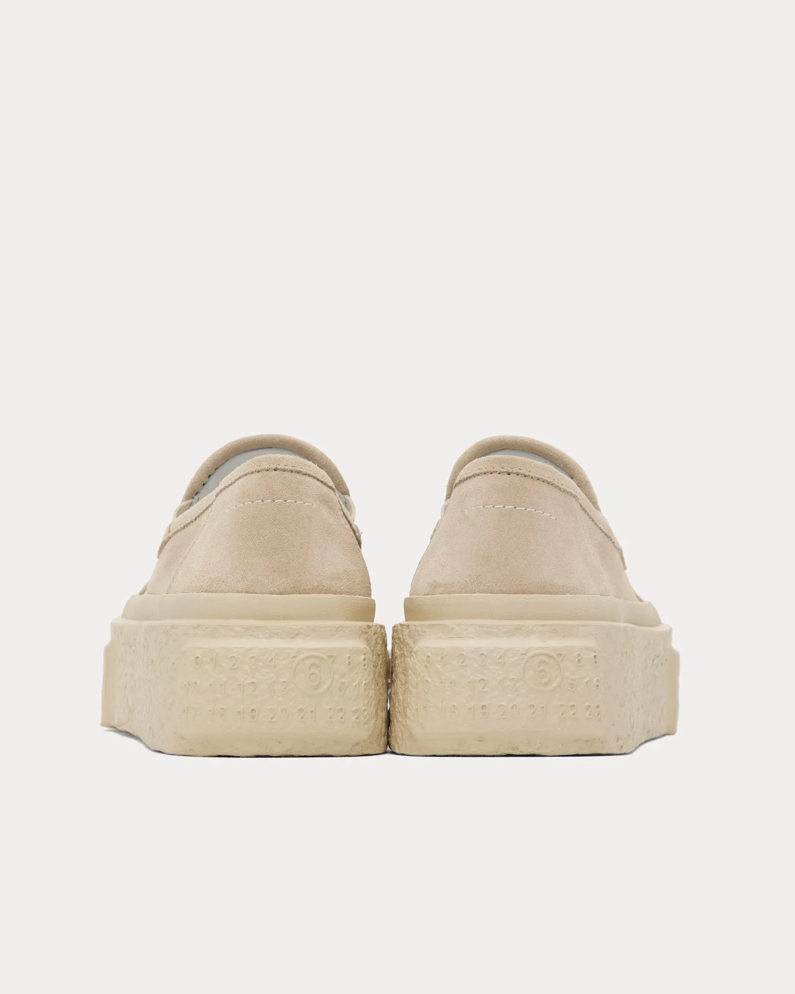 Platform Suede Beige Slip On Sneakers