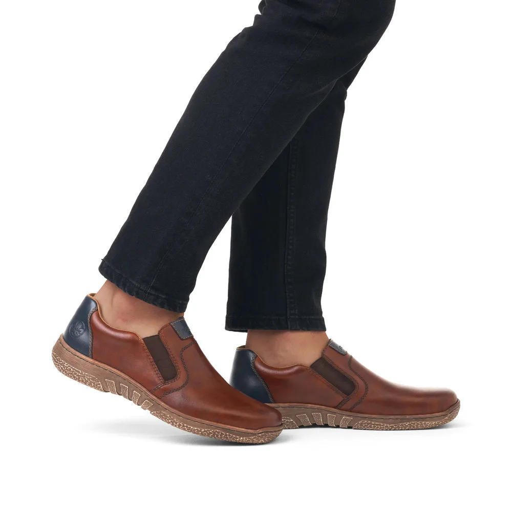 Rieker Mens Leather Slip On Brown 03552-24