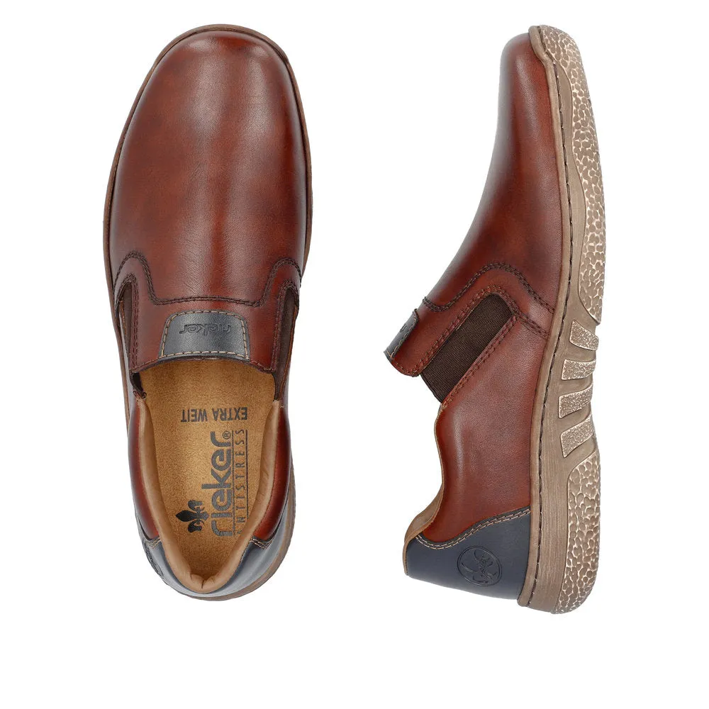 Rieker Mens Leather Slip On Brown 03552-24