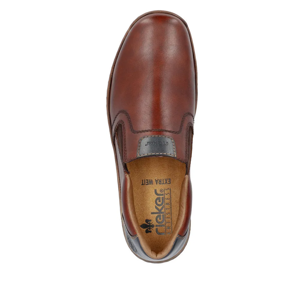 Rieker Mens Leather Slip On Brown 03552-24