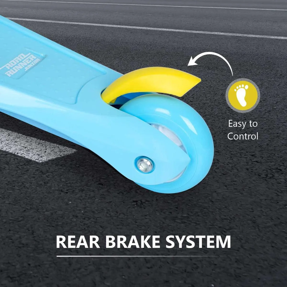 Road Runner Junior Scooter - 3 Level Height Adjustment, Anti Slip Deck