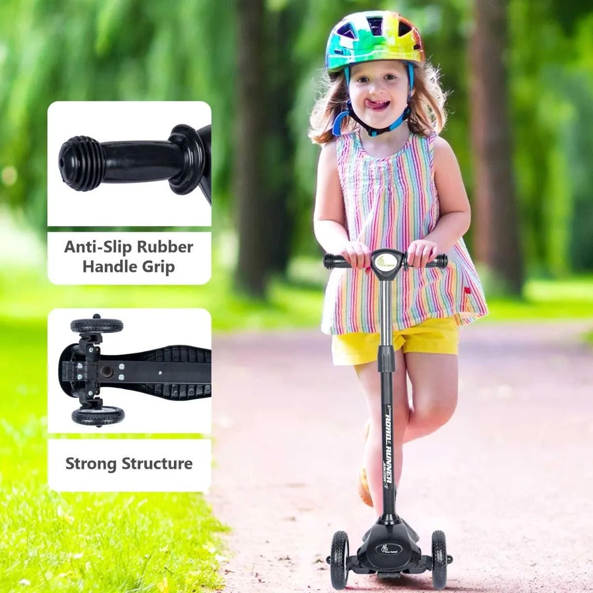 Road Runner Junior Scooter - 3 Level Height Adjustment, Anti Slip Deck
