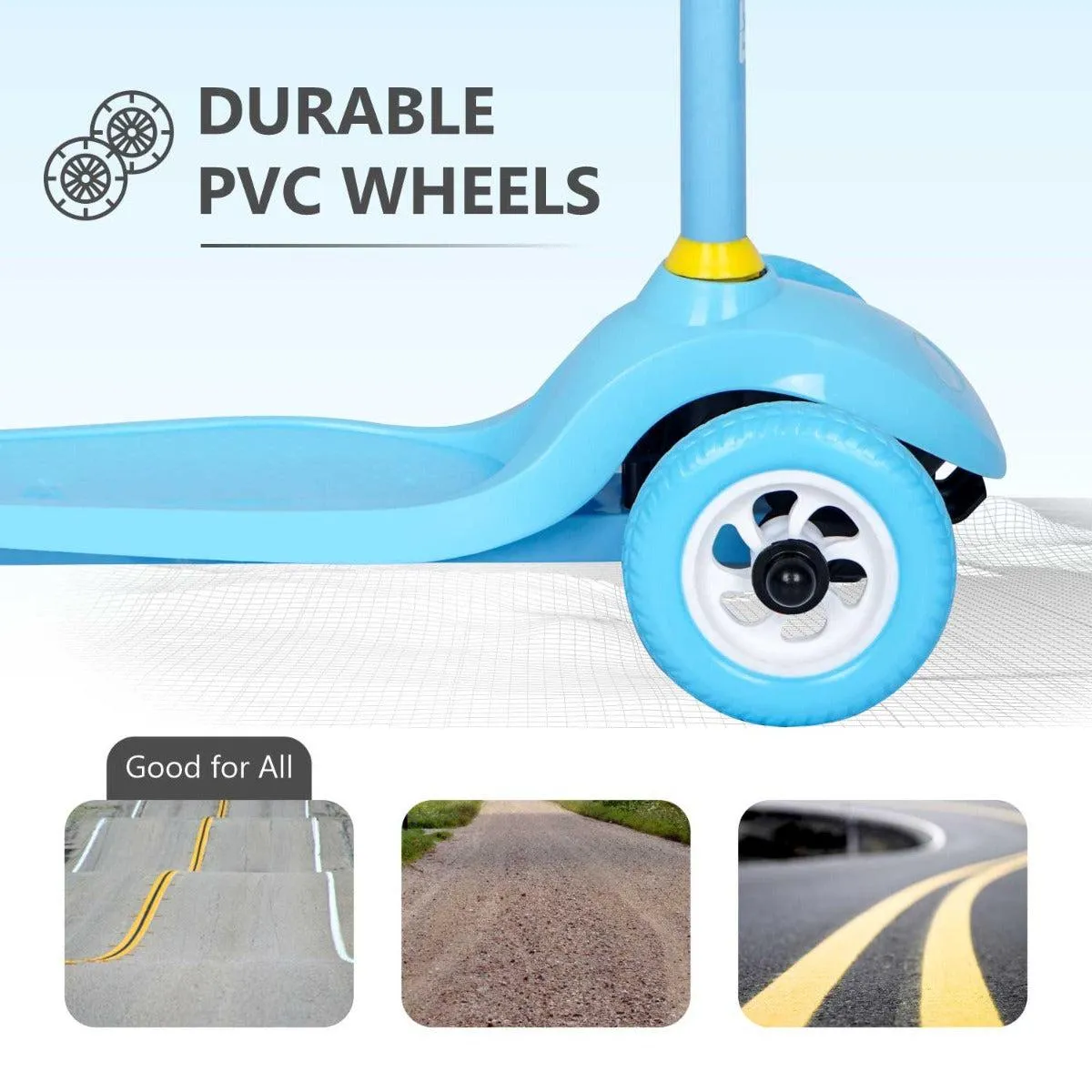 Road Runner Junior Scooter - 3 Level Height Adjustment, Anti Slip Deck