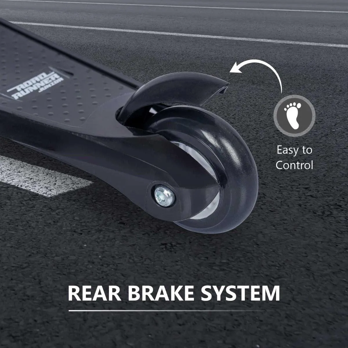 Road Runner Junior Scooter - 3 Level Height Adjustment, Anti Slip Deck
