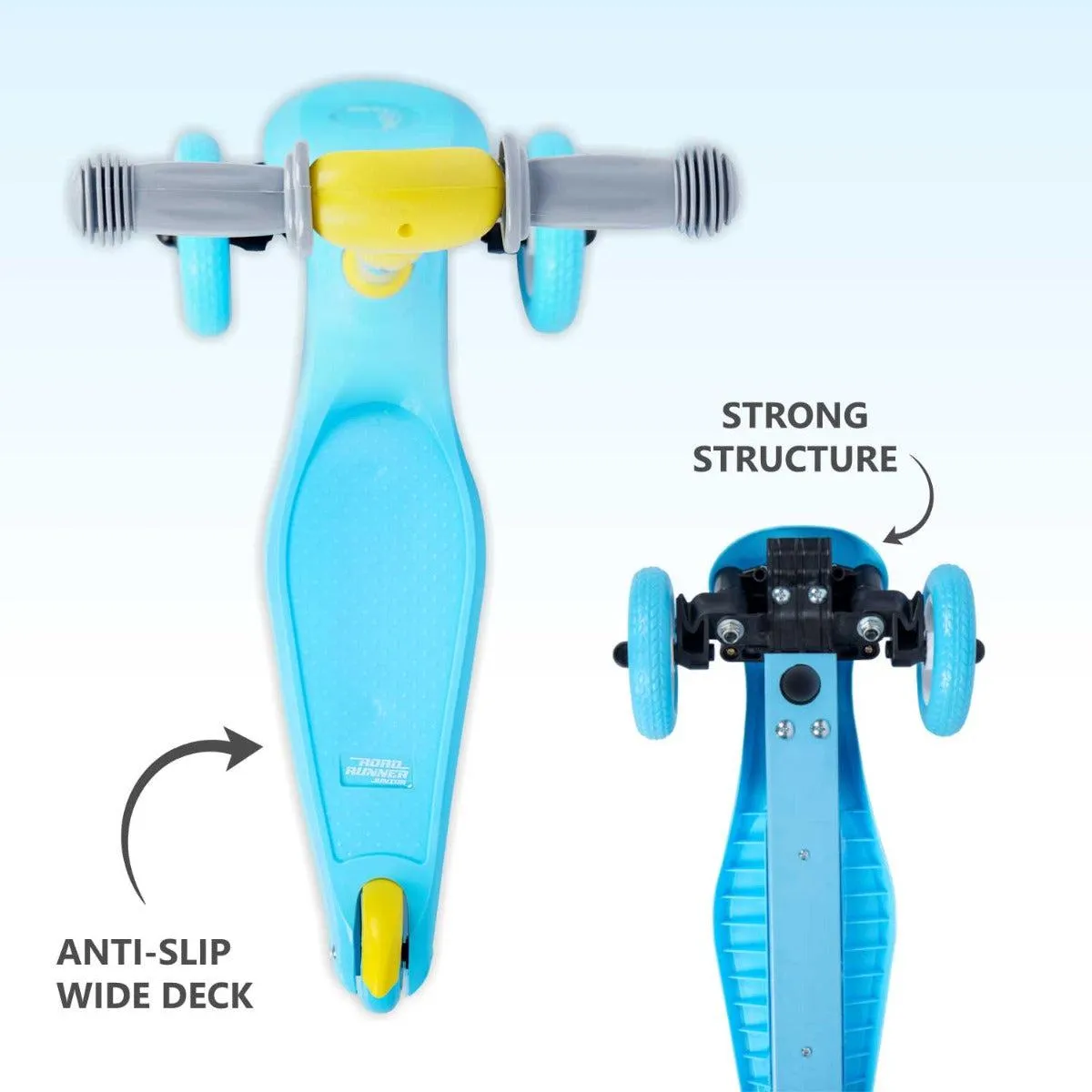 Road Runner Junior Scooter - 3 Level Height Adjustment, Anti Slip Deck