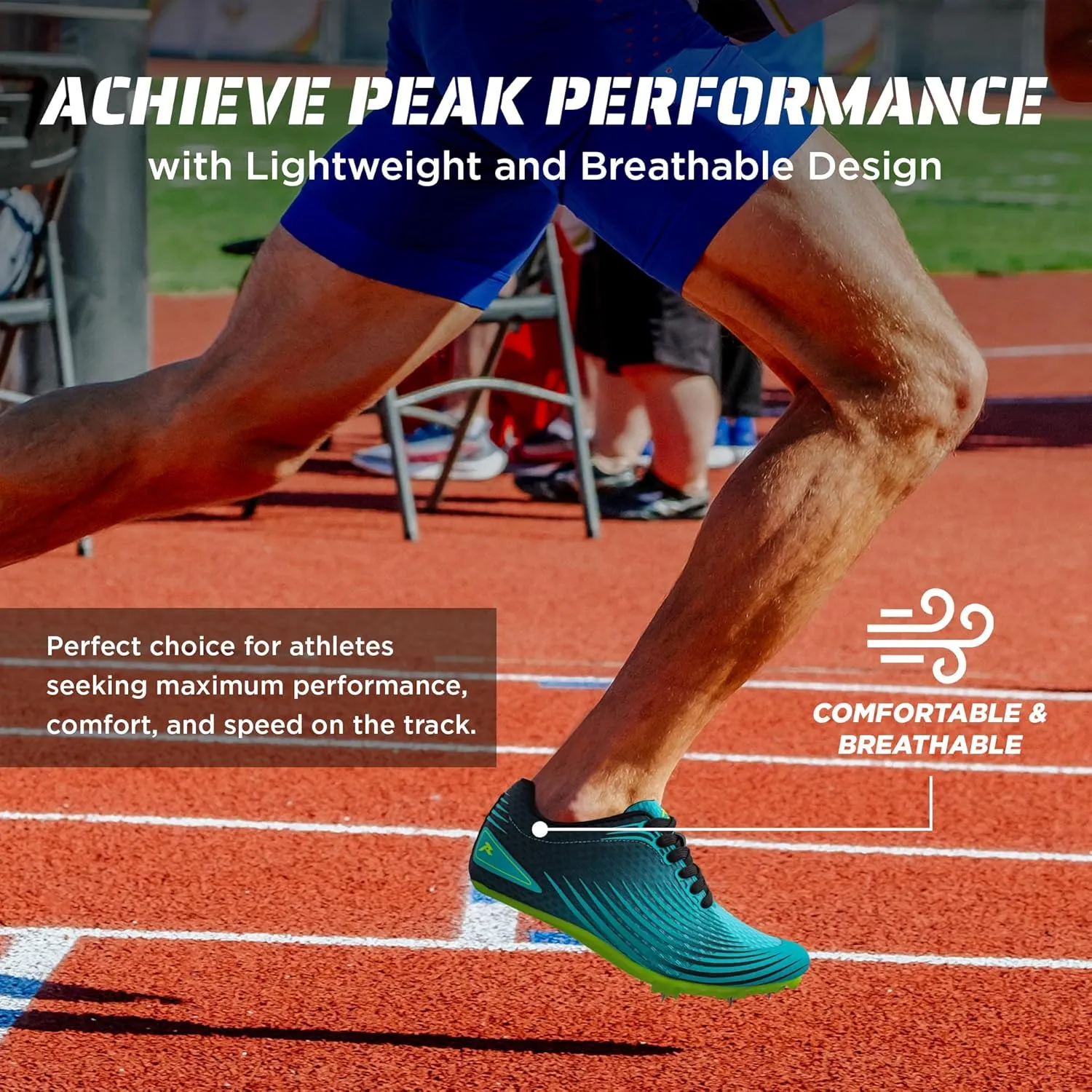 RUNIC Track & Field Shoes for Men, Women & Kids  Pro Running Spikes for Sprint, Race & Training  7 Spikes   Extra Spikes & Wrench (US Men Size)