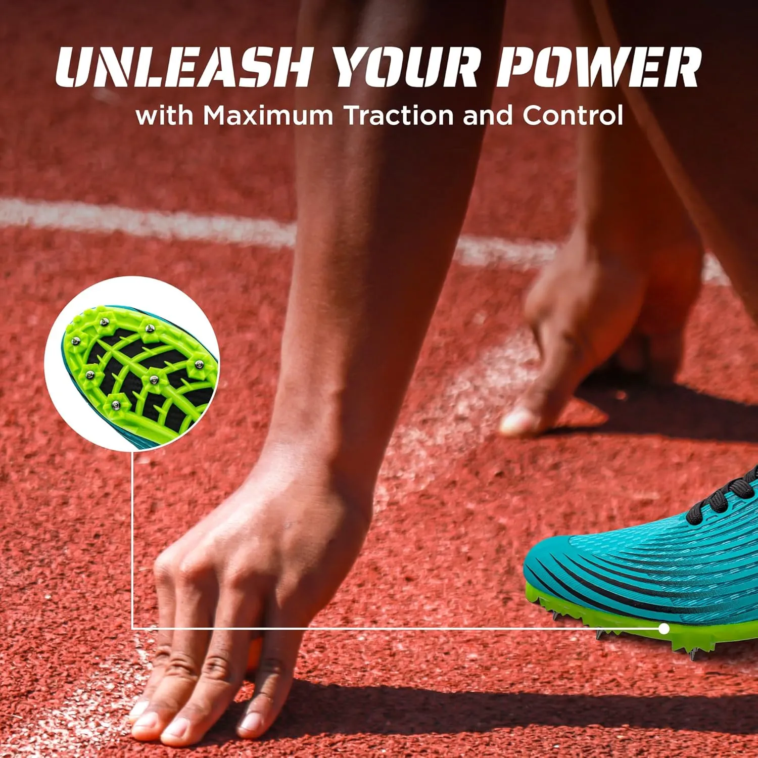 RUNIC Track & Field Shoes for Men, Women & Kids  Pro Running Spikes for Sprint, Race & Training  7 Spikes   Extra Spikes & Wrench (US Men Size)