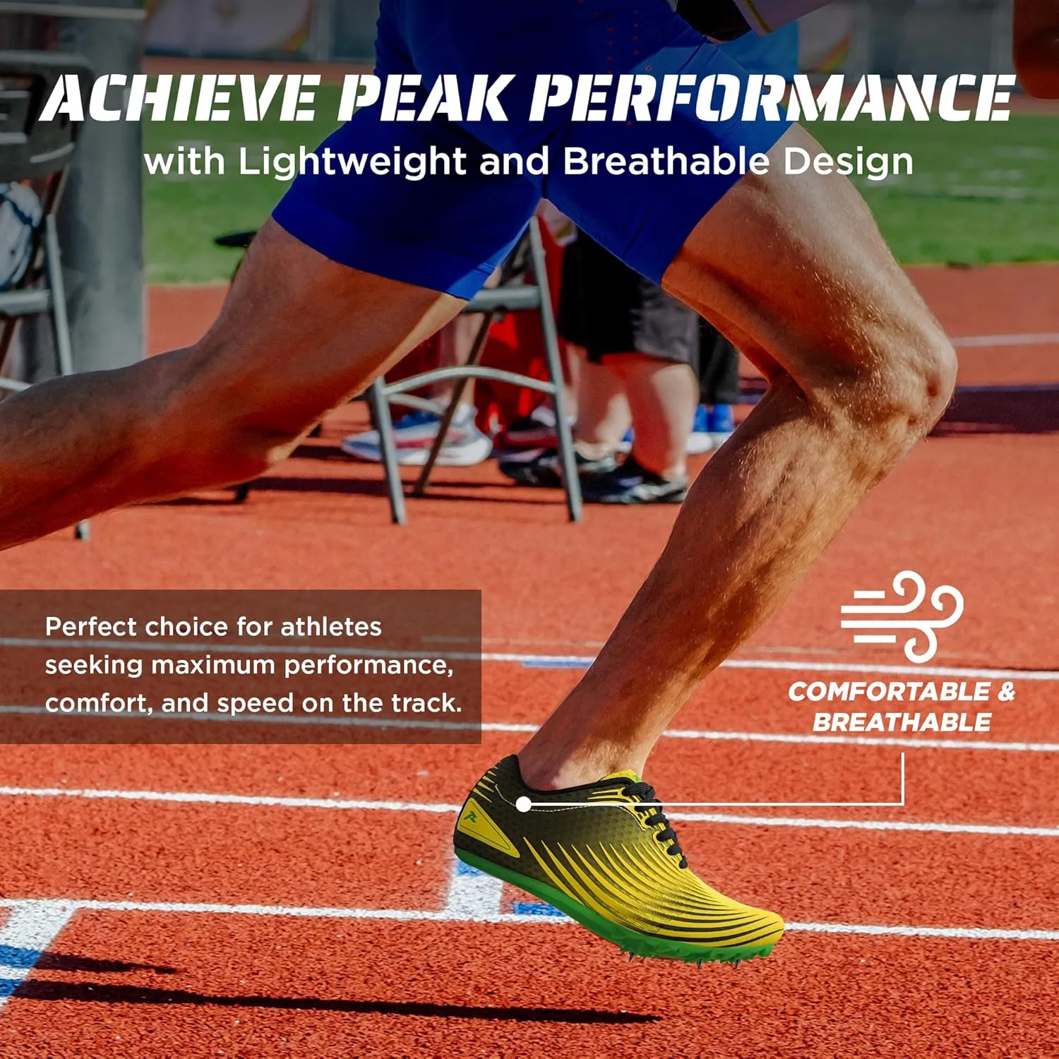 RUNIC Track & Field Shoes for Men, Women & Kids  Pro Running Spikes for Sprint, Race & Training  7 Spikes   Extra Spikes & Wrench (US Men Size)