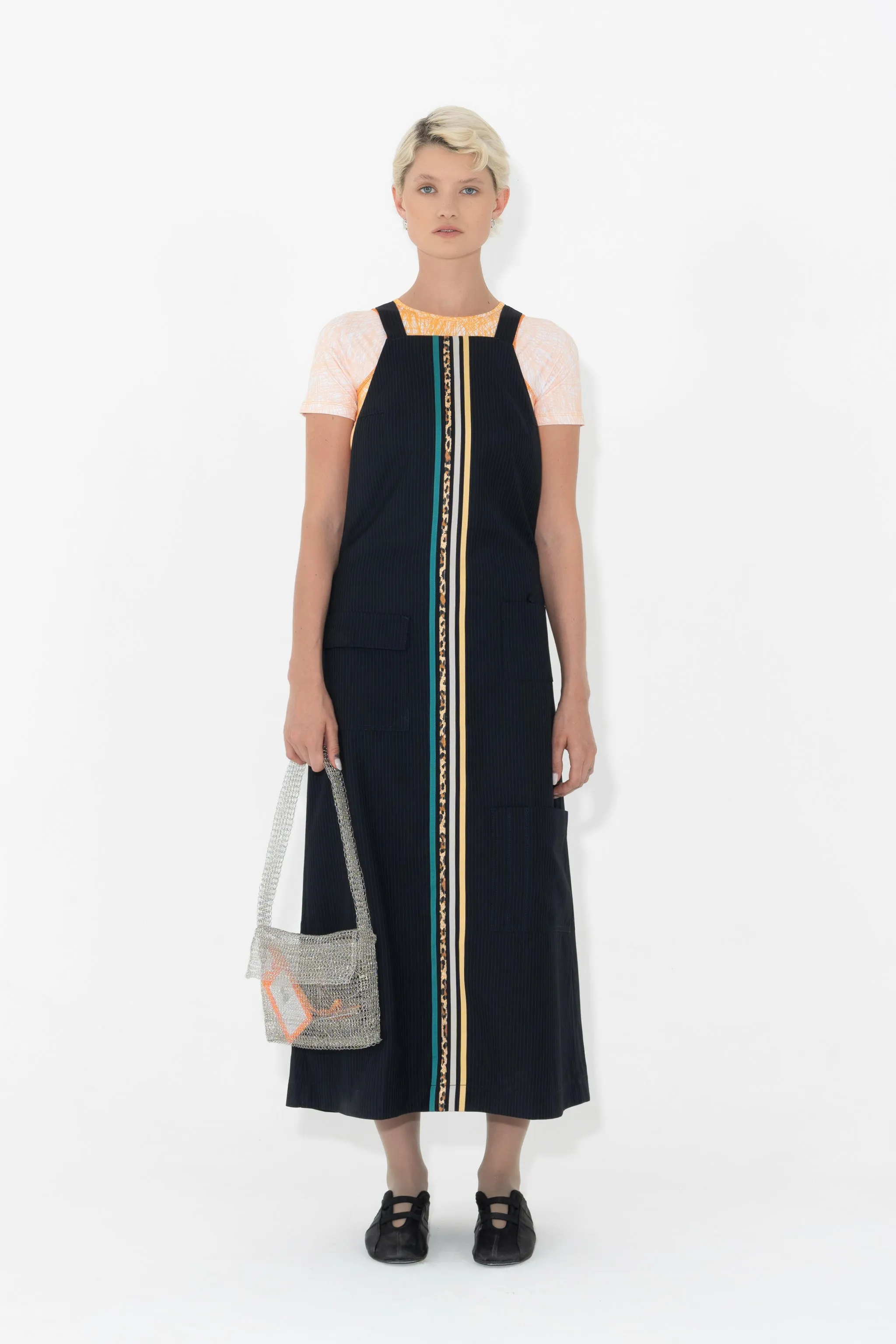 Speedy Apron Dress Blue Pinstripe