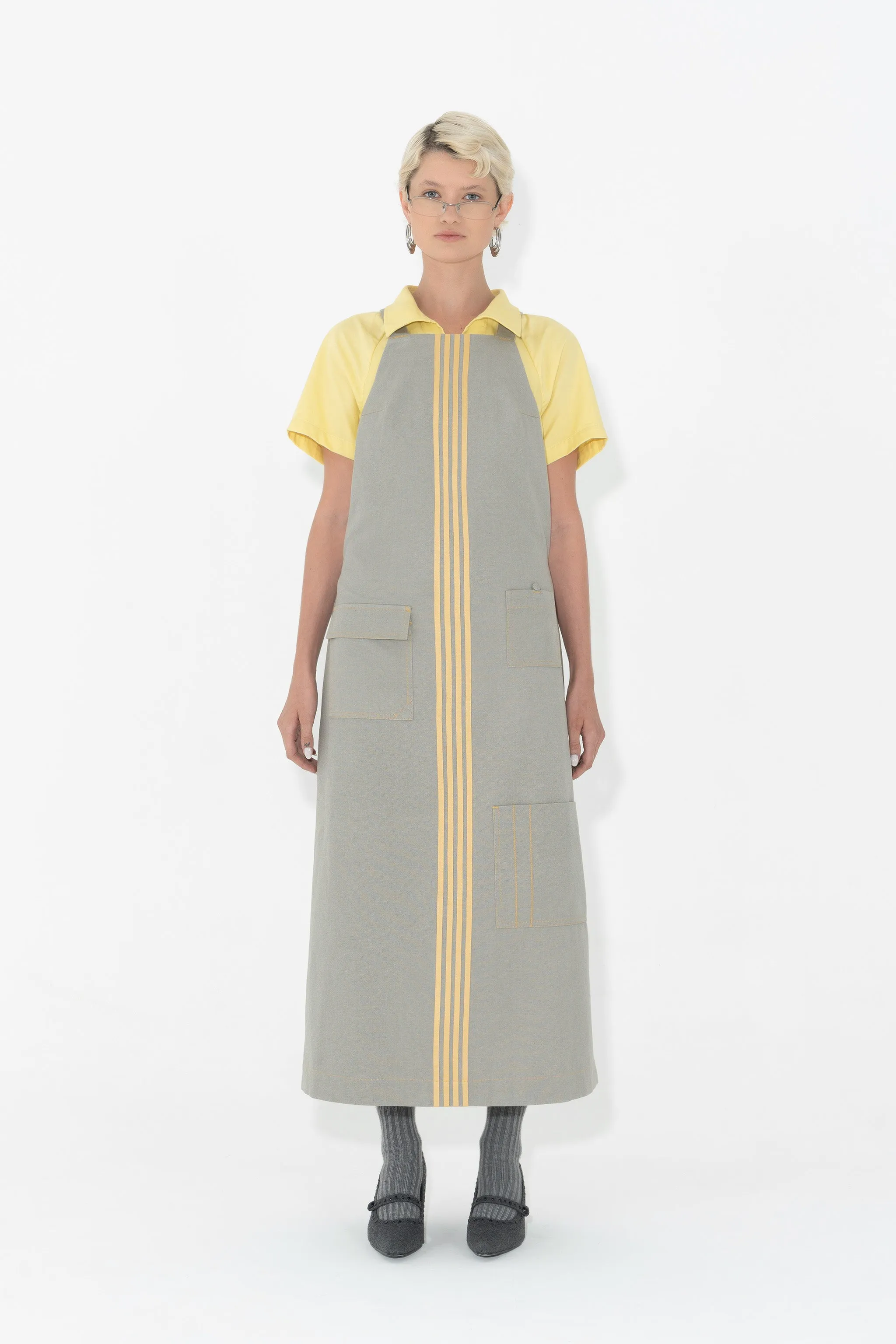Speedy Apron Dress Grey/ Yellow