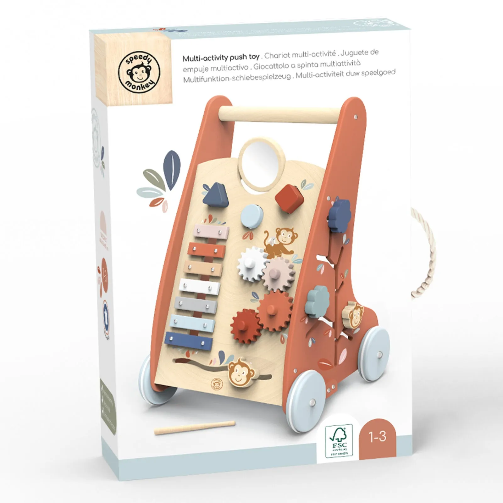 Speedy Monkey - Multi Activity Push Toy/Walker