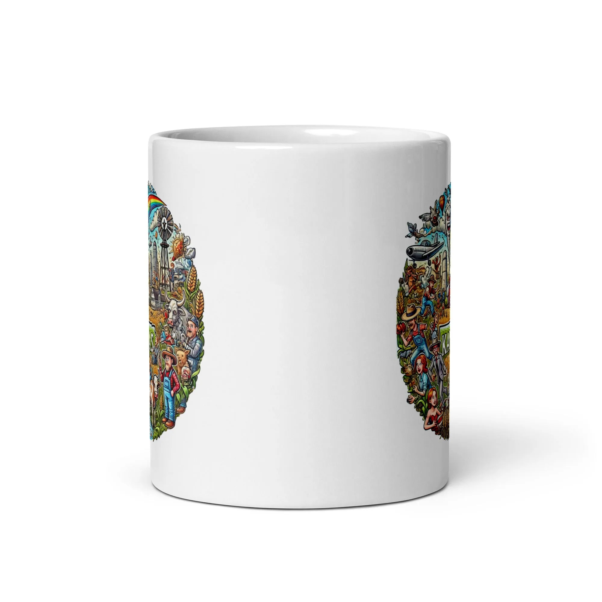 State of KANSAS - Sunflower State White glossy mug