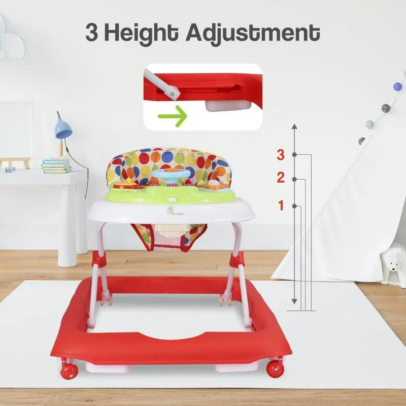 Step Up Walker - Anti-Fall with Height Adjustment, Musical Toy, Soft Cushioning Seat & Removable Toy Bar