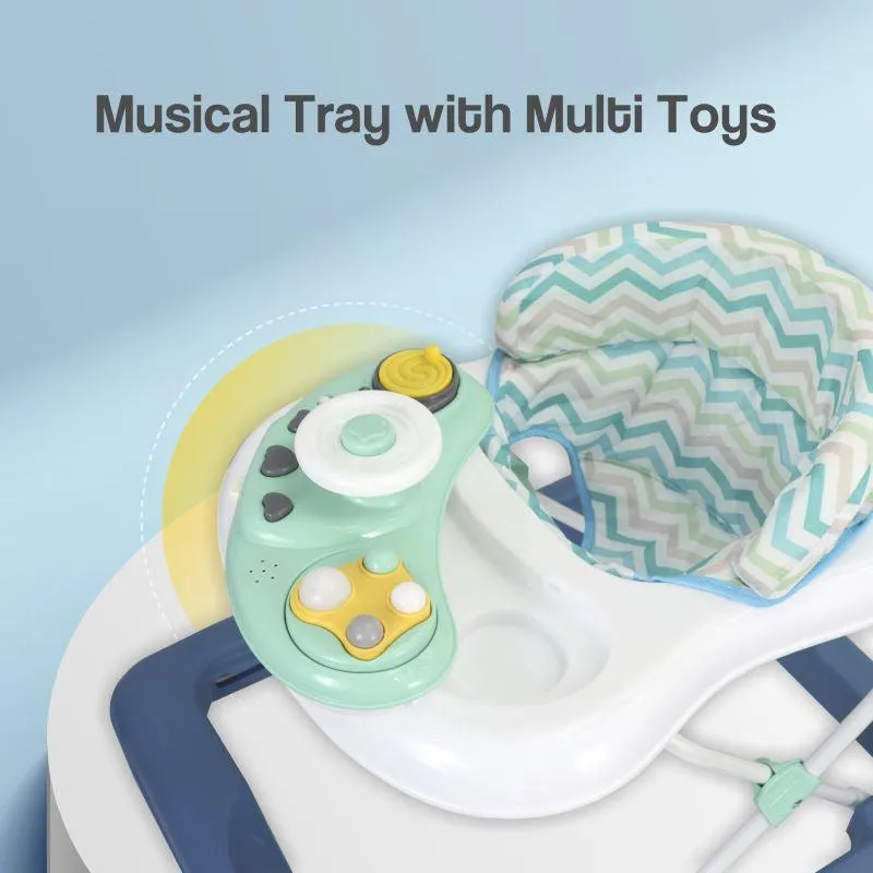 Step Up Walker - Anti-Fall with Height Adjustment, Musical Toy, Soft Cushioning Seat & Removable Toy Bar