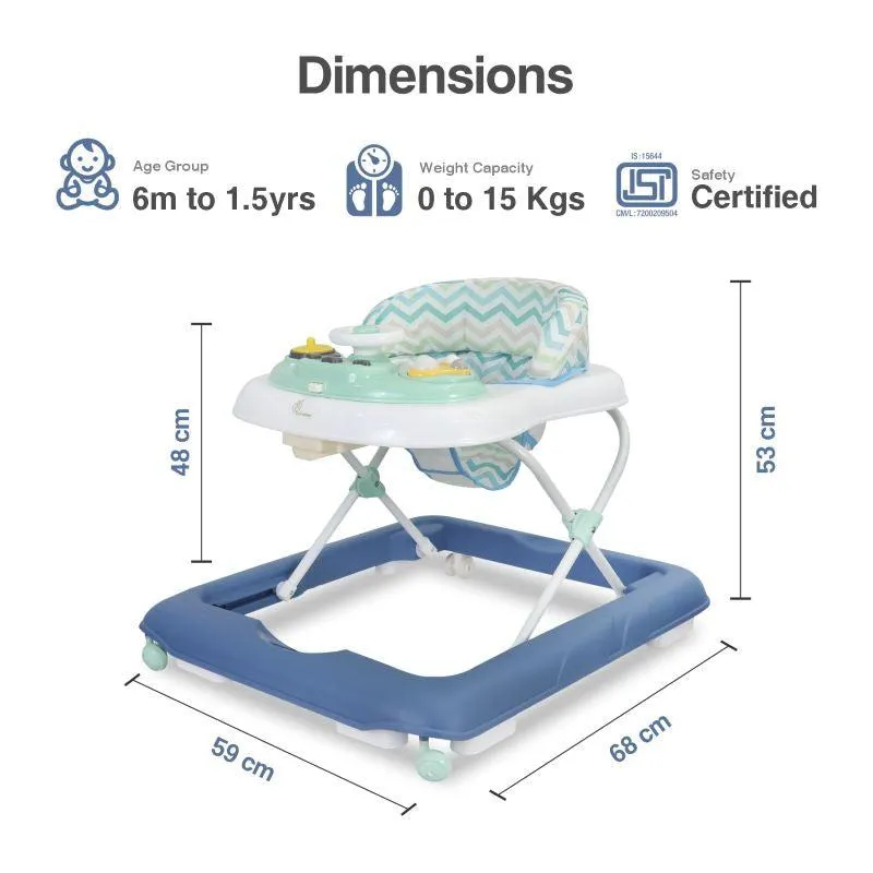 Step Up Walker - Anti-Fall with Height Adjustment, Musical Toy, Soft Cushioning Seat & Removable Toy Bar