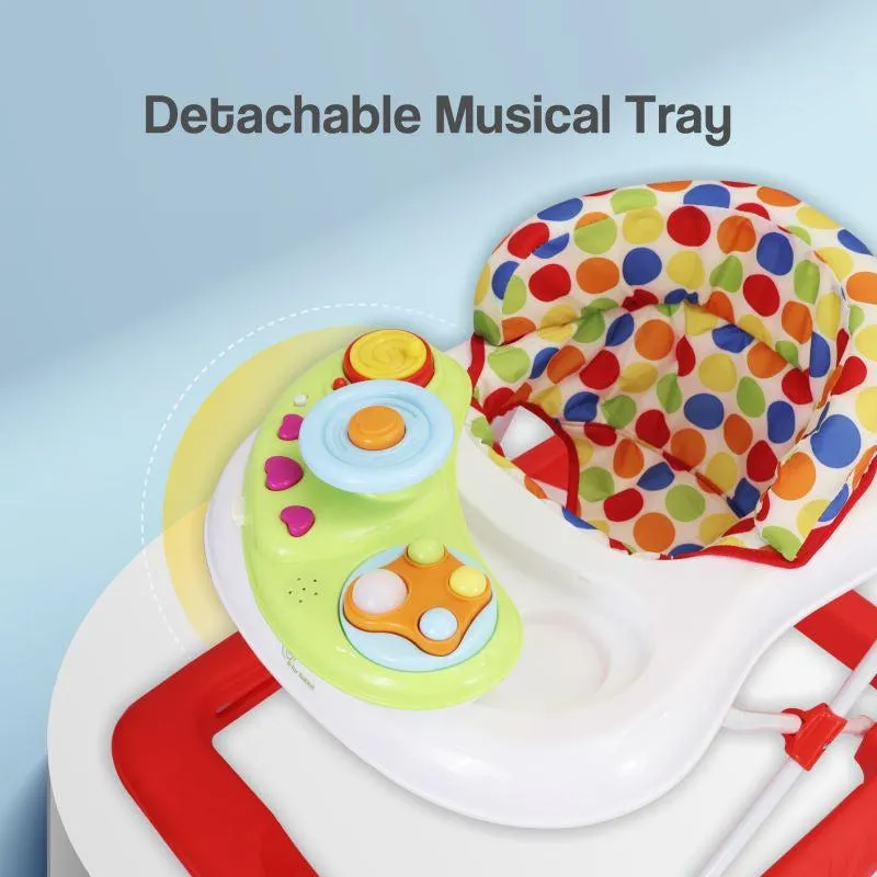 Step Up Walker - Anti-Fall with Height Adjustment, Musical Toy, Soft Cushioning Seat & Removable Toy Bar