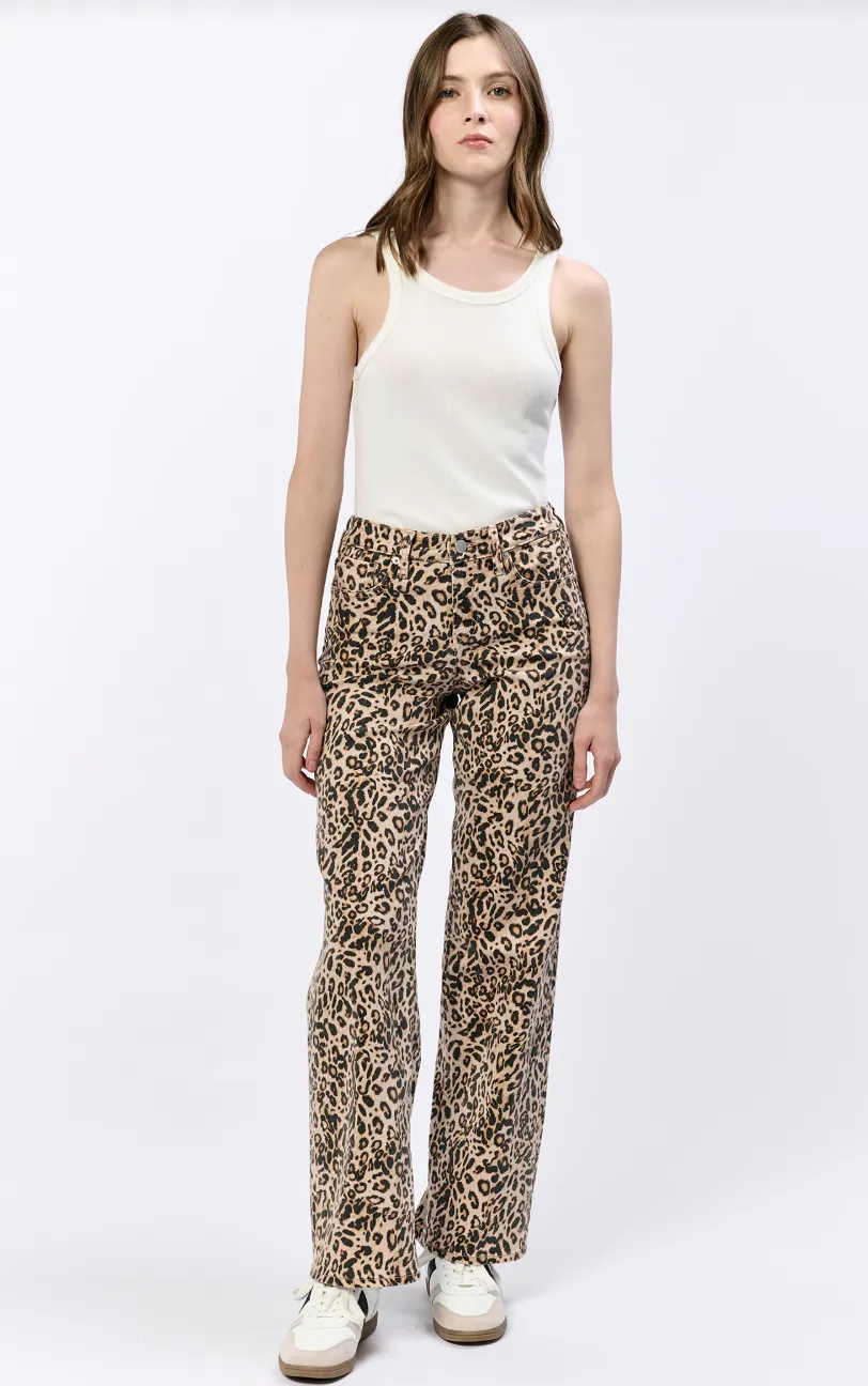 Taylor Leopard Straight Leg Jean