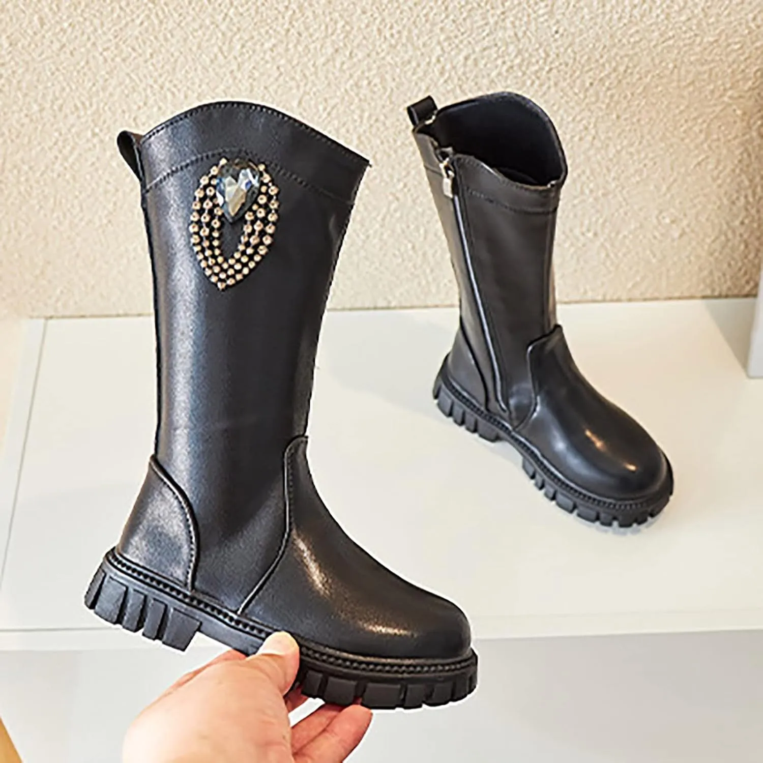 Toddler Girls Boots Little Kid Shoes Knee Boots Big Girl Dress Shoes