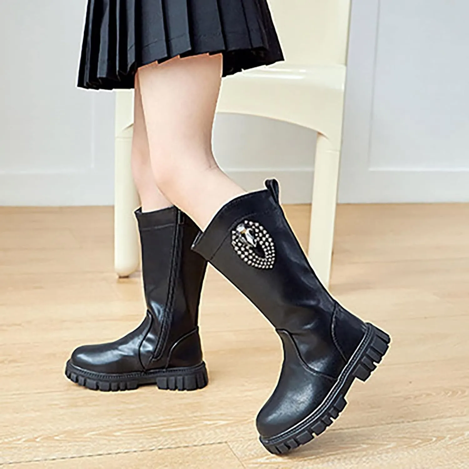 Toddler Girls Boots Little Kid Shoes Knee Boots Big Girl Dress Shoes