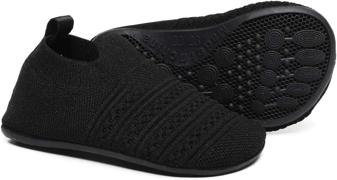 Toddler Kids Indoor House Slippers with Non-Slip Rubber Sole Lightweight First Walkers House Home Shoes for Boys Girls
