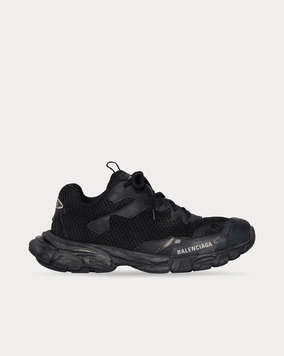 Track.3 Mesh & Nylon Black Low Top Sneakers