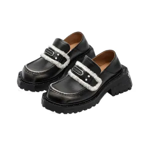 Vintage Color Scuffed Loafers Black