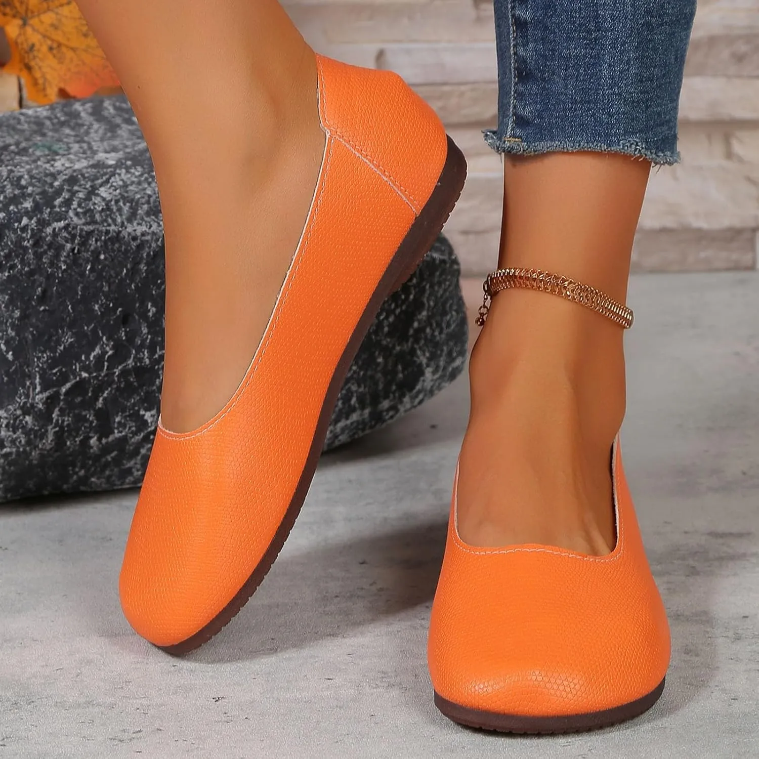 Women Flat Shoes Comfortable Round Toe Slip on Flats Summer Dressy Work Shoe Casual Ladies Wedding Walking Shoes Cute Penny Loafer Slip On Ballet Flat