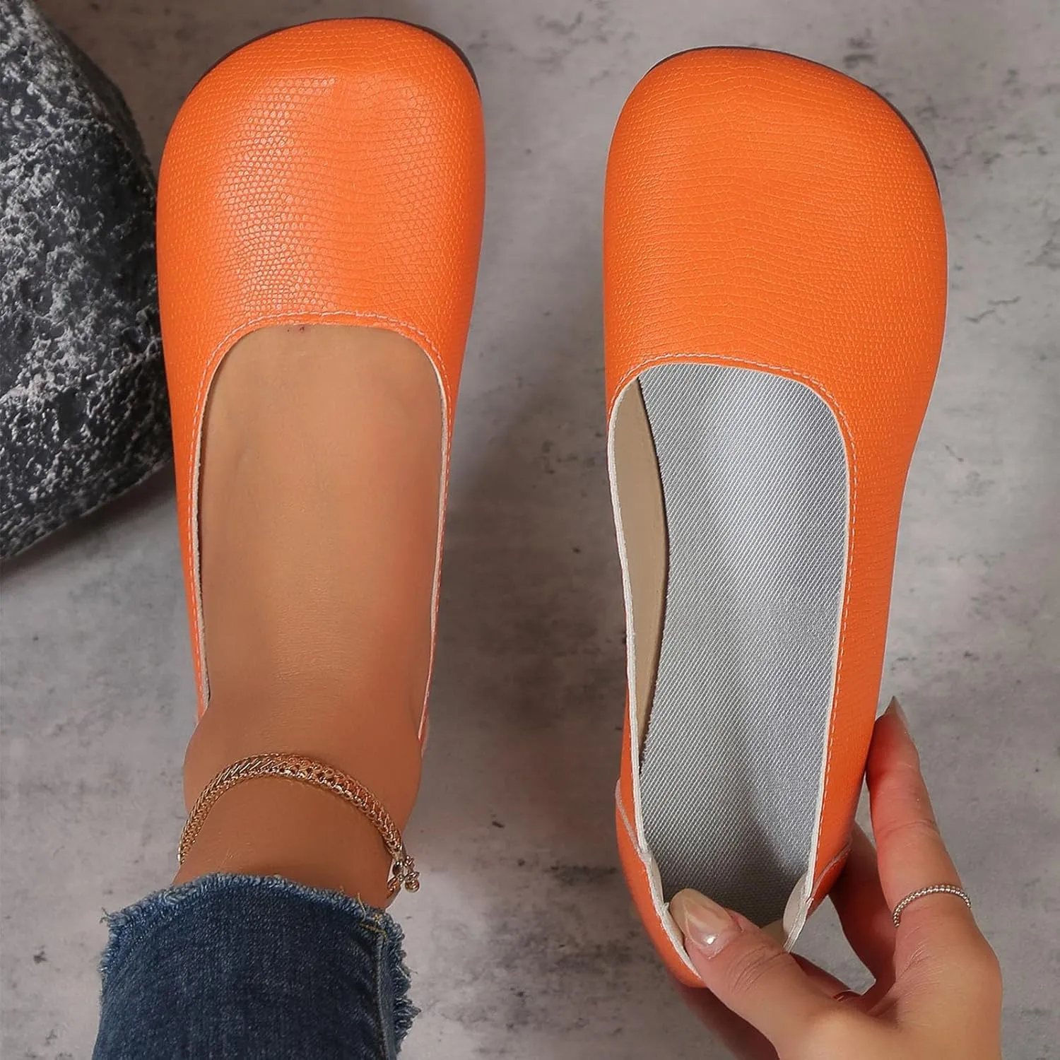Women Flat Shoes Comfortable Round Toe Slip on Flats Summer Dressy Work Shoe Casual Ladies Wedding Walking Shoes Cute Penny Loafer Slip On Ballet Flat