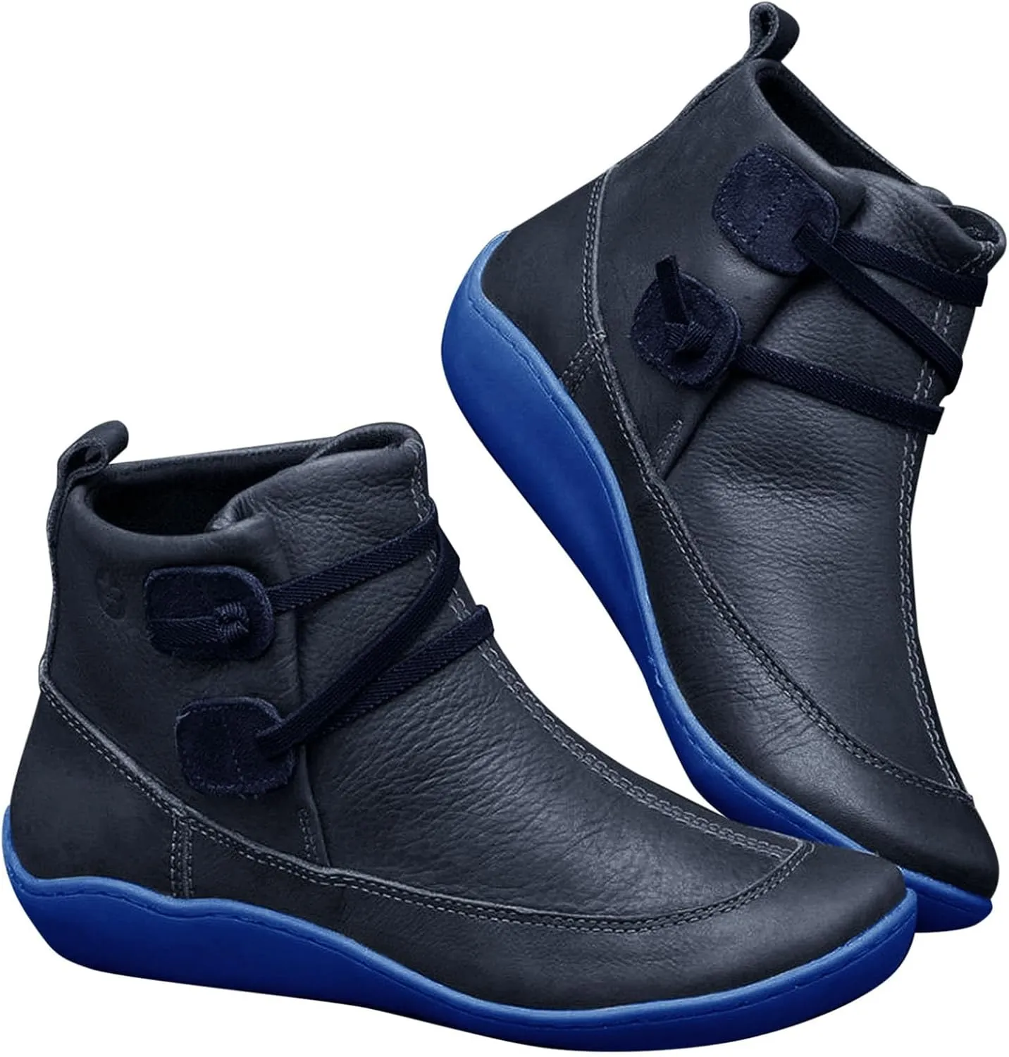 Women's Ankle Boots & Booties Womens Black Booties Low Heel Women's Slip On Boots Work Boot Shoe Laces Men Lightweight Cute Round Toe Closed Toe Wide Fit Available
