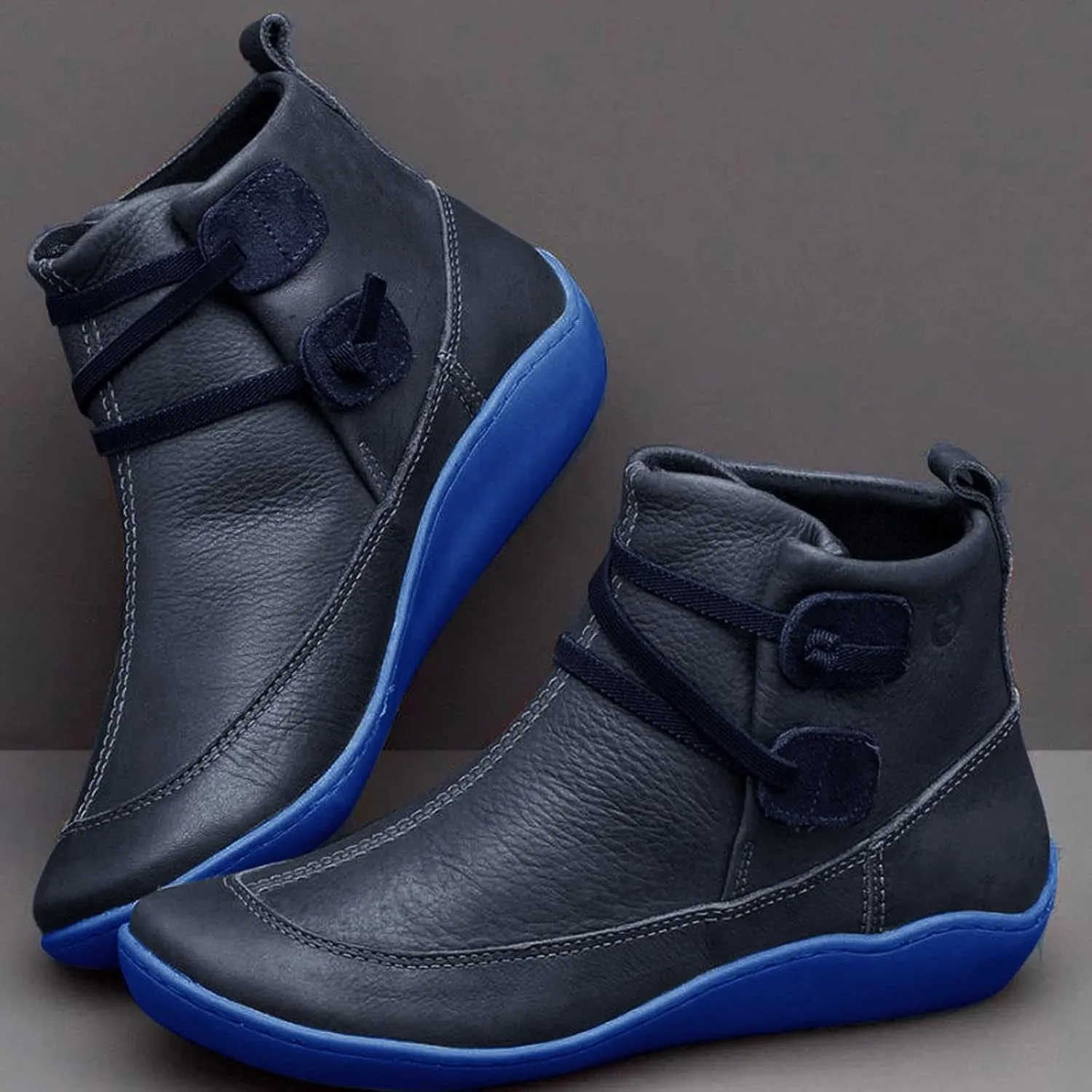 Women's Ankle Boots & Booties Womens Black Booties Low Heel Women's Slip On Boots Work Boot Shoe Laces Men Lightweight Cute Round Toe Closed Toe Wide Fit Available