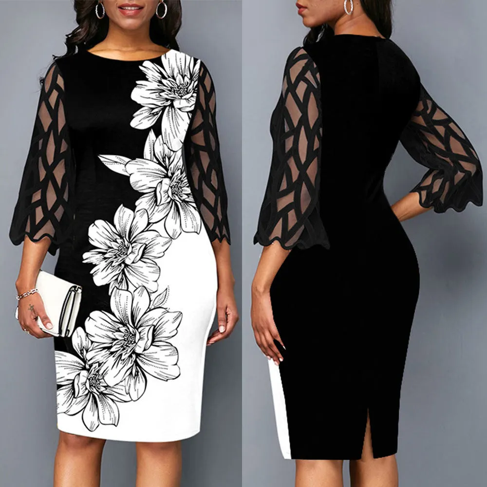 Women's Elegant Floral Dress, lioness-love
