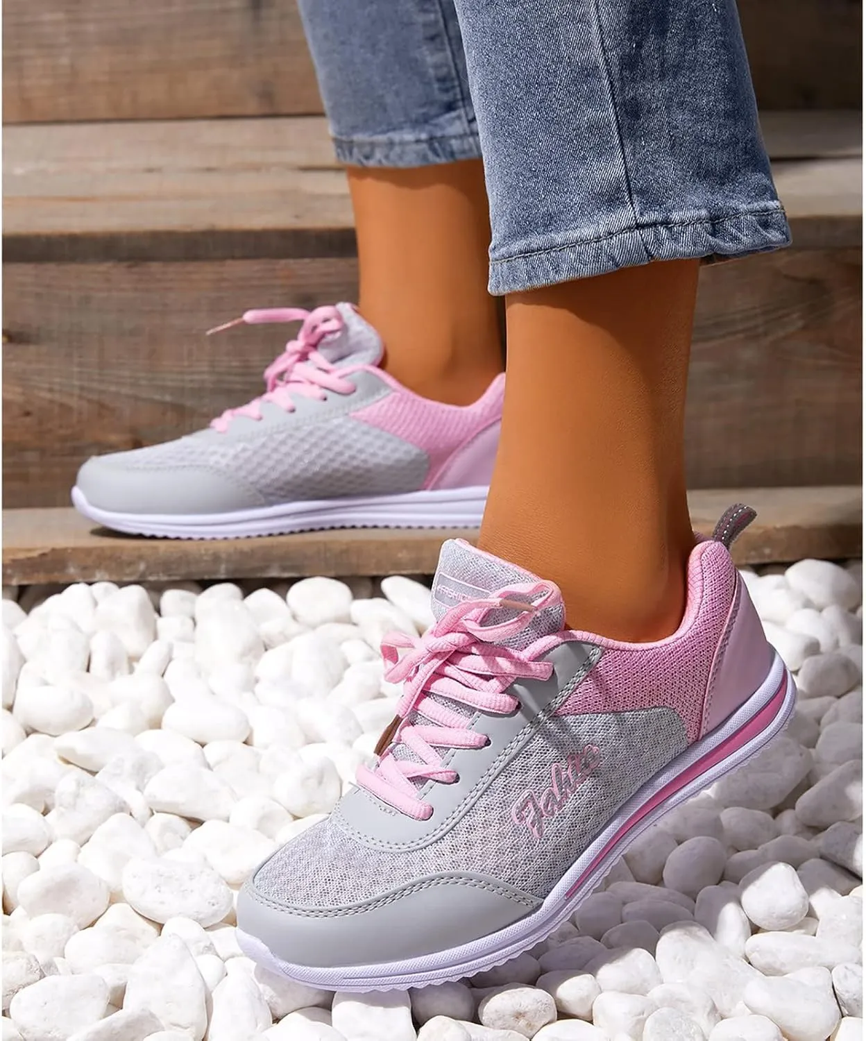 Womens Lace Up Walking Shoes Memory Foam Lightweight Comfort Running Shoes for Men Sport Casual Slip On Shoes High Top Sneakers Brown Tennis Shoe Cross Trainer Shoe