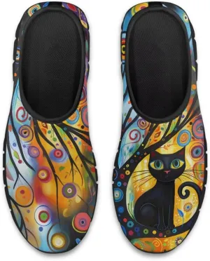 Women's Mesh Shoes Cat Print Non-Slip Athletic Sport Sneakers Soft Running Sneakers Cozy Breathable Walking Loafers for Outdoor