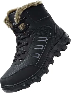 Work Boots for Men Soft Toe Hiking Sneakers Women's Slip On Warm Women's Working Shoes Insulated Non Slip Shoes Food Service Waterproof Hike Grounded Footwear